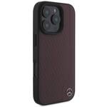 Mercedes MEHMP16X23RBGVR iPhone 16 Pro Max 6.9" czerwony/red hardcase MB Wood Imitation Leather MagSafe