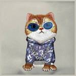 Nimmy Nerka na ramię szary/gray           Crossbody Glasses Cool Cat