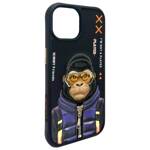 Nimmy etui iPhone 15 6.1" czarny/black    Cool&Cute 2.0 Monkey