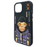 Nimmy etui iPhone 15 6.1" czarny/black    Cool&Cute 2.0 Monkey