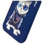 Nimmy etui iPhone 15 6.1" niebieski/blue  Glasses Cool Cat