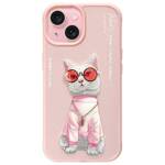 Nimmy etui iPhone 15 6.1" różowy/pink     Glasses Cool Cat