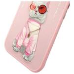 Nimmy etui iPhone 15 6.1" różowy/pink     Glasses Cool Cat