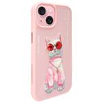 Nimmy etui iPhone 15 6.1" różowy/pink     Glasses Cool Cat