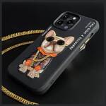 Nimmy etui iPhone 15 Pro 6.1"             czarny/black Glasses Cool Dog