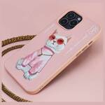 Nimmy etui iPhone 15 Pro 6.1"             różowy/pink Glasses Cool Cat