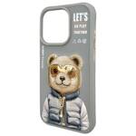 Nimmy etui iPhone 15 Pro 6.1" szary/gray  Cool&Cute 2.0 Bear