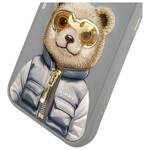 Nimmy etui iPhone 15 Pro 6.1" szary/gray  Cool&Cute 2.0 Bear