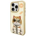 Nimmy etui iPhone 15 Pro Max 6.7" khaki   Cool&Cute 2.0 Cat