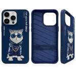 Nimmy etui iPhone 15 Pro Max 6.7"         niebieski/blue Glasses Cool Cat