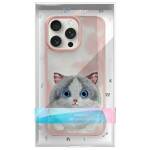 Nimmy etui iPhone 15 Pro Max 6.7          różowy/pink Big Eyed Pet 2.0 Cat