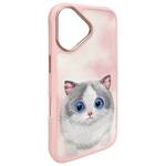 Nimmy etui iPhone 16 6.1 różowy/pink Big  Eyed Pet 2.0 Cat