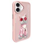 Nimmy etui iPhone 16 6.1" różowy/pink     Glasses Cool Cat