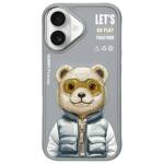 Nimmy etui iPhone 16 6.1" szary/gray      Cool&Cute 2.0 Bear