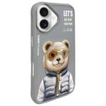 Nimmy etui iPhone 16 6.1" szary/gray      Cool&Cute 2.0 Bear