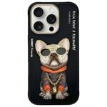 Nimmy etui iPhone 16 Pro 6.3"             czarny/black Glasses Cool Dog