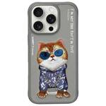 Nimmy etui iPhone 16 Pro 6.3" szary/gray  Glasses Cool Cat