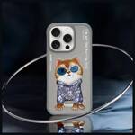 Nimmy etui iPhone 16 Pro 6.3" szary/gray  Glasses Cool Cat