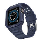 PROTECT STRAP BAND BAND WITH CASE FOR APPLE WATCH 7 / SE (45/44 / 42MM) CASE ARMORED WATCH COVER BLUE