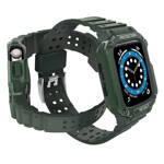 PROTECT STRAP BAND BAND WITH CASE FOR APPLE WATCH 7 / SE (45/44 / 42MM) CASE ARMORED WATCH COVER GREEN