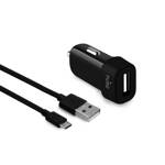 Puro Ładowarka sam. 1xUSB 1A z kablem MicroUSB czarna/black MCHUSBMICROCBLK