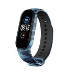 REPLACEMENT CAMO SILICONE WRISTBAND TPU STRAP BRACELET BANGLE FOR XIAOMI MI BAND 6 / MI BAND 5 CAMO BLUE