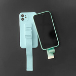ROPE CASE GEL TPU AIRBAG CASE COVER WITH LANYARD FOR IPHONE 12 MINI NAVY BLUE