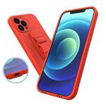 ROPE CASE GEL TPU AIRBAG CASE COVER WITH LANYARD FOR IPHONE 13 RED