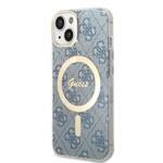 SET GUESS GUBPP14SH4EACSB CASE+ CHARGER IPHONE 14/15/13 6.1 "BLUE / BLUE HARD CASE 4G PRINT MAGSAFE