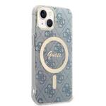 SET GUESS GUBPP14SH4EACSB CASE+ CHARGER IPHONE 14/15/13 6.1 "BLUE / BLUE HARD CASE 4G PRINT MAGSAFE