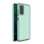 SPRING CASE CLEAR TPU GEL PROTECTIVE COVER WITH COLORFUL FRAME FOR SAMSUNG GALAXY A72 4G LIGHT BLUE