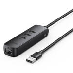 UGREEN ADAPTER USB TYPE C - ETHERNET RJ45 / 3 X USB BLACK ADAPTER (CM416)