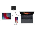 UNIQ Ład. siec. HUB Surge 90W czarny /charcoal black 2xUSB Quick Charge 3.0 + 2xUSB-C PD 3.0 (LITHOS Collective)