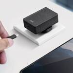 UNIQ Ład. siec. Versa Slim  USB-C PD 18W + kabel USB-C na USB-C czarny/charcoal black (LITHOS Collective)