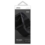 UNIQ pasek Straden Apple Watch Series     1/2/3/4/5/6/7/8/9/10/SE/SE2/Ultra/Ultra 2 42/44/45/49mm. Leather Hybrid Strap czarny/black