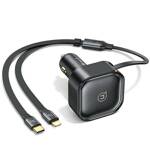 USAMS Ład. sam. ze zwijanym kablem 1xUSB-C+1x Lightning C41 PD 30W Fast Charge czarny/black CC219CC01 (US-CC219)