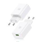 USAMS Ład. siec. 18W + kabel Lightning/ USB-A Fast Charging biały/white series SC SCXLTZ03