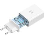 USAMS Ład. siec. 18W + kabel Lightning/ USB-A Fast Charging biały/white series SC SCXLTZ03