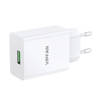 VIPFAN E03 WALL CHARGER, 1X USB, 18W, QC 3.0 + MICRO USB CABLE (WHITE)