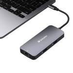 Verbatim Adapter Hub USB-C - HDMI/USB-C   /Eternet/2xUSB-A 3.0 aluminiowy/aluminum 32150