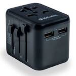 Verbatim Adapter podróżny EU/UK/US 2xUSB-A UTA-01 czarny/black 49543