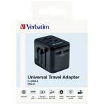 Verbatim Adapter podróżny EU/UK/US 2xUSB-A UTA-01 czarny/black 49543