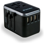 Verbatim Adapter podróżny EU/UK/US 3xUSB-A/2xUSB-C PD 61W UTA-04 czarny/black 49546