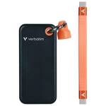 Verbatim Dysk SSD 1TB - brelok do kluczy  z kablem USB 3.2 gen.2 czarno-pomarańczowy/black-orange 32193