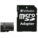 Verbatim Karta microSD 512GB + adapter Pro U3 czarny/black 47046