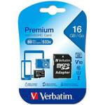 Verbatim Karta microSDHC 16GB V10 + adapter czarny/black 44082