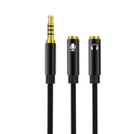 XO Audio Cable 2in1 NB -R197 JACK 3.5mm - Jack connector 3.5mm / microphone 0.23 m black