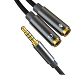 XO Audio Cable 2in1 NB -R197 JACK 3.5mm - Jack connector 3.5mm / microphone 0.23 m black