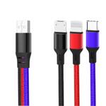 XO Cable NB143 3in1 USB - Lightning + USB -C + MicroUSB 1.2 m 2.4a multi -colored