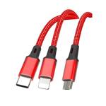 XO Cable NB173 3in1 USB - Lightning + USB -C + MicroUSB 1.2 m 2.4a red